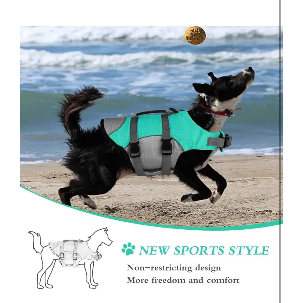 Dogcheer Dog Life Jacket, Dog Life‎ Vest for Swimming (Pine-Green, size XS